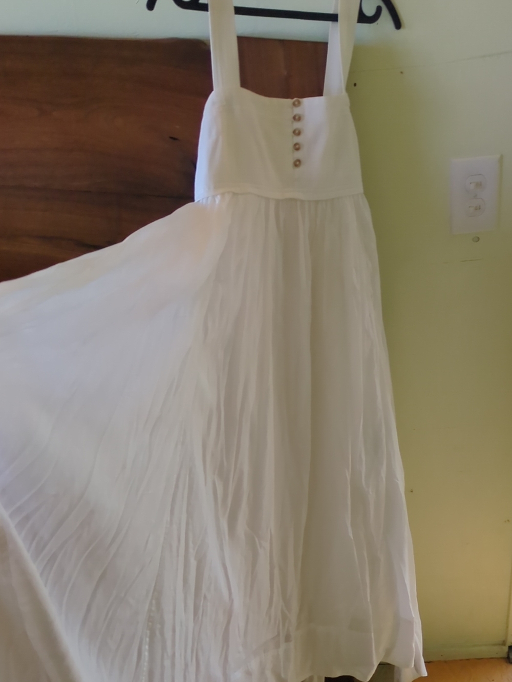 Pilcro White Square-Neck Maxi Dress with Button Front - Picture 6 of 6